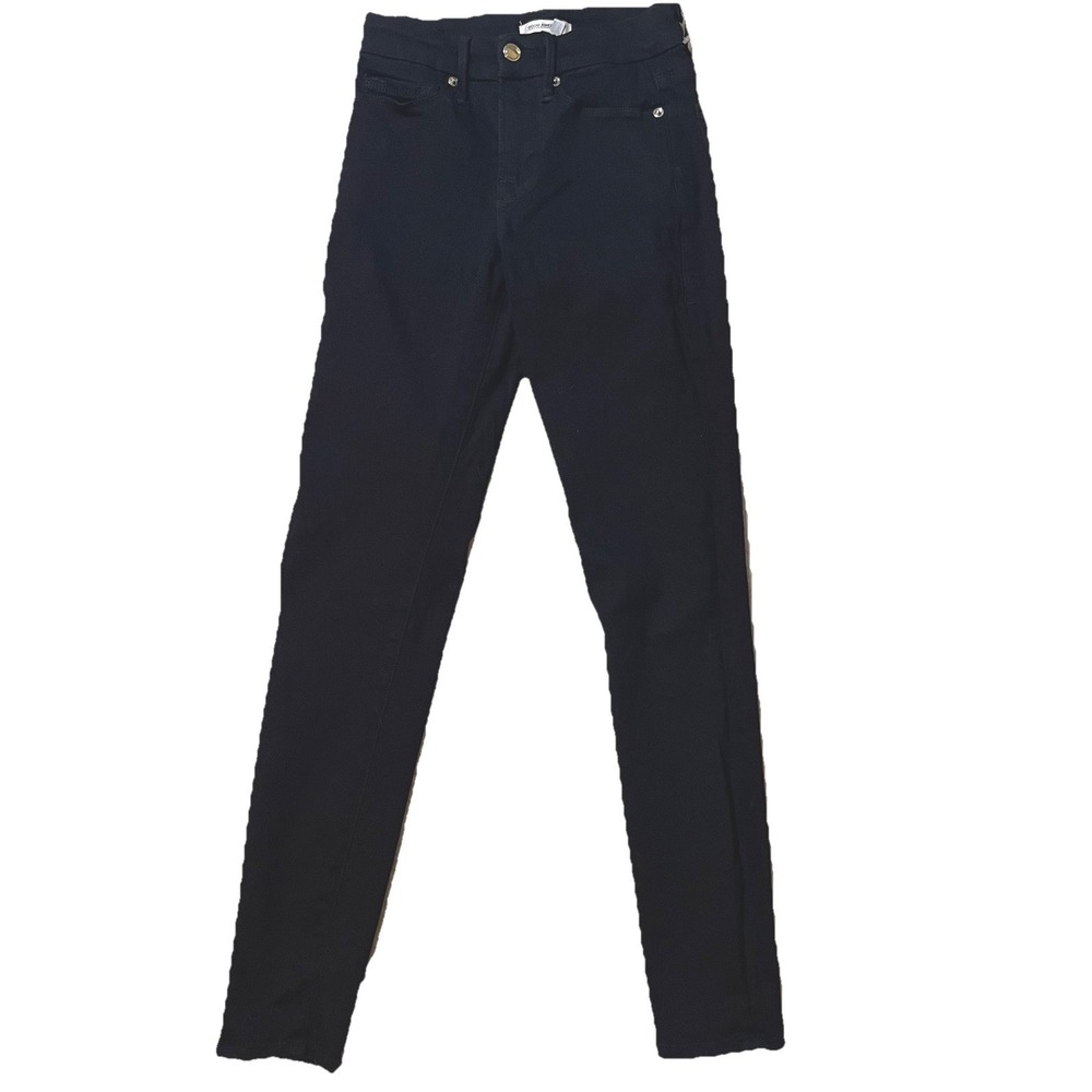 Good American Good Legs Crop Womens 0/25 Black Skinny High Rise Denim Jeans